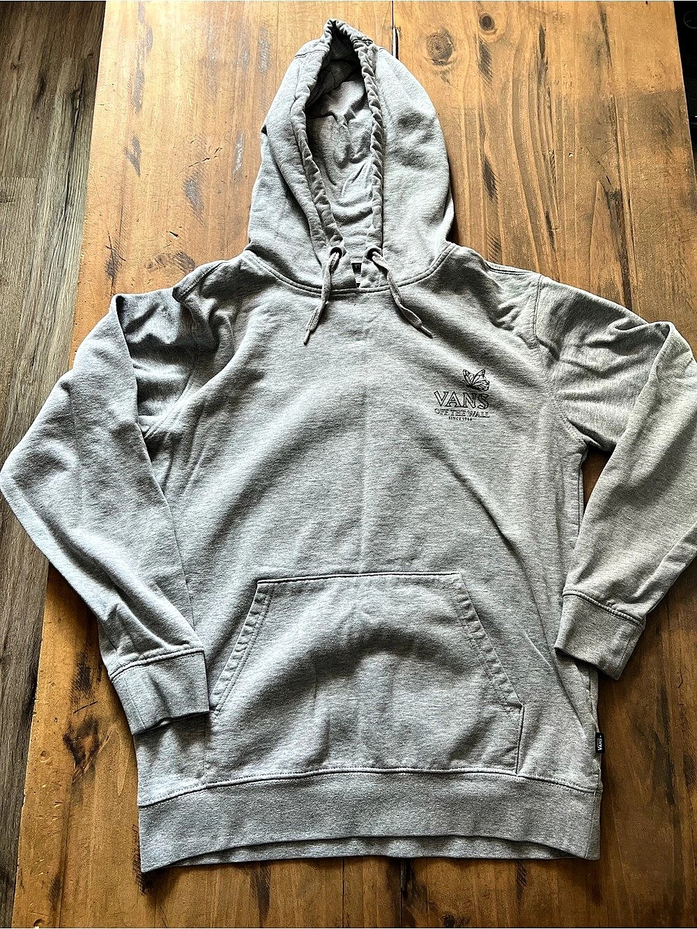 Vans Butterfly Skull Graphic Hoodie Small Gray